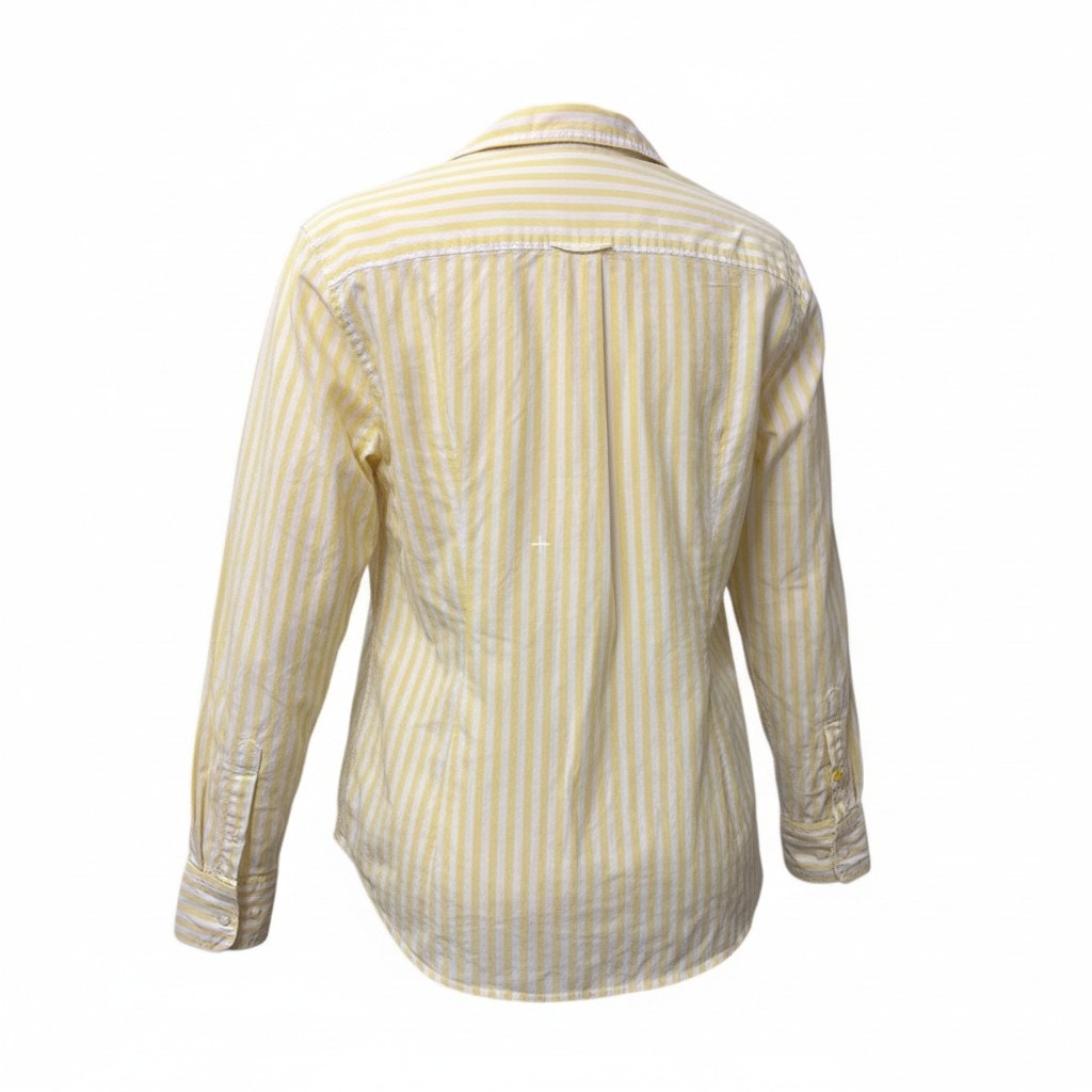 Boden Yellow Stripe Button Shirt Tailored Cotton Preppy Classic Sz 8R