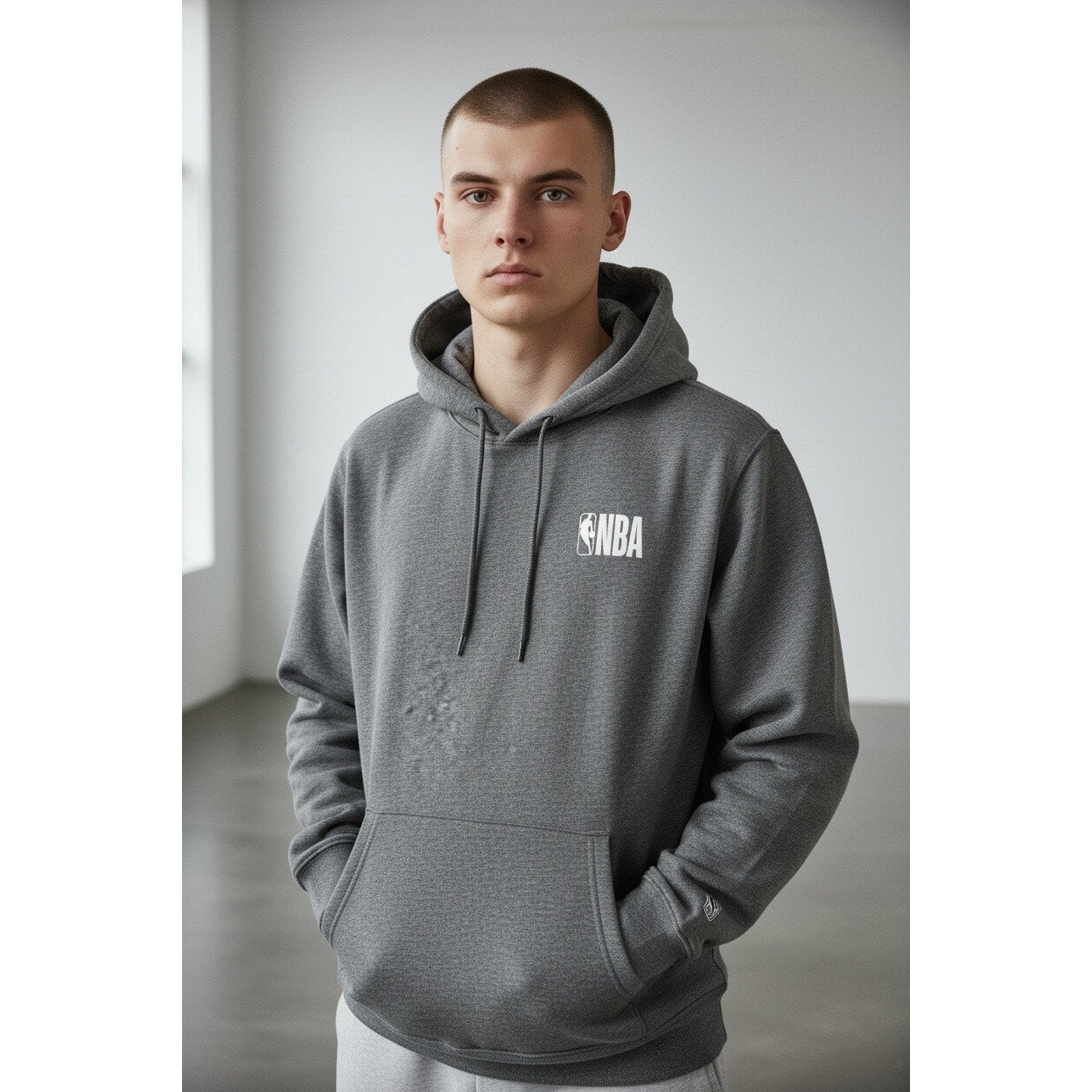 NBA National Basketball Association Hoodie Gray Graphic Medium NWT