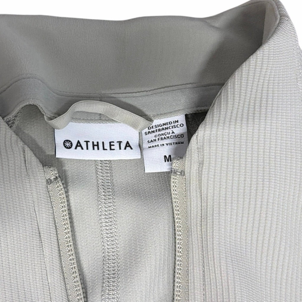 Athleta Salutation Jacket Beige Size M Full Zip Stretch Activewear