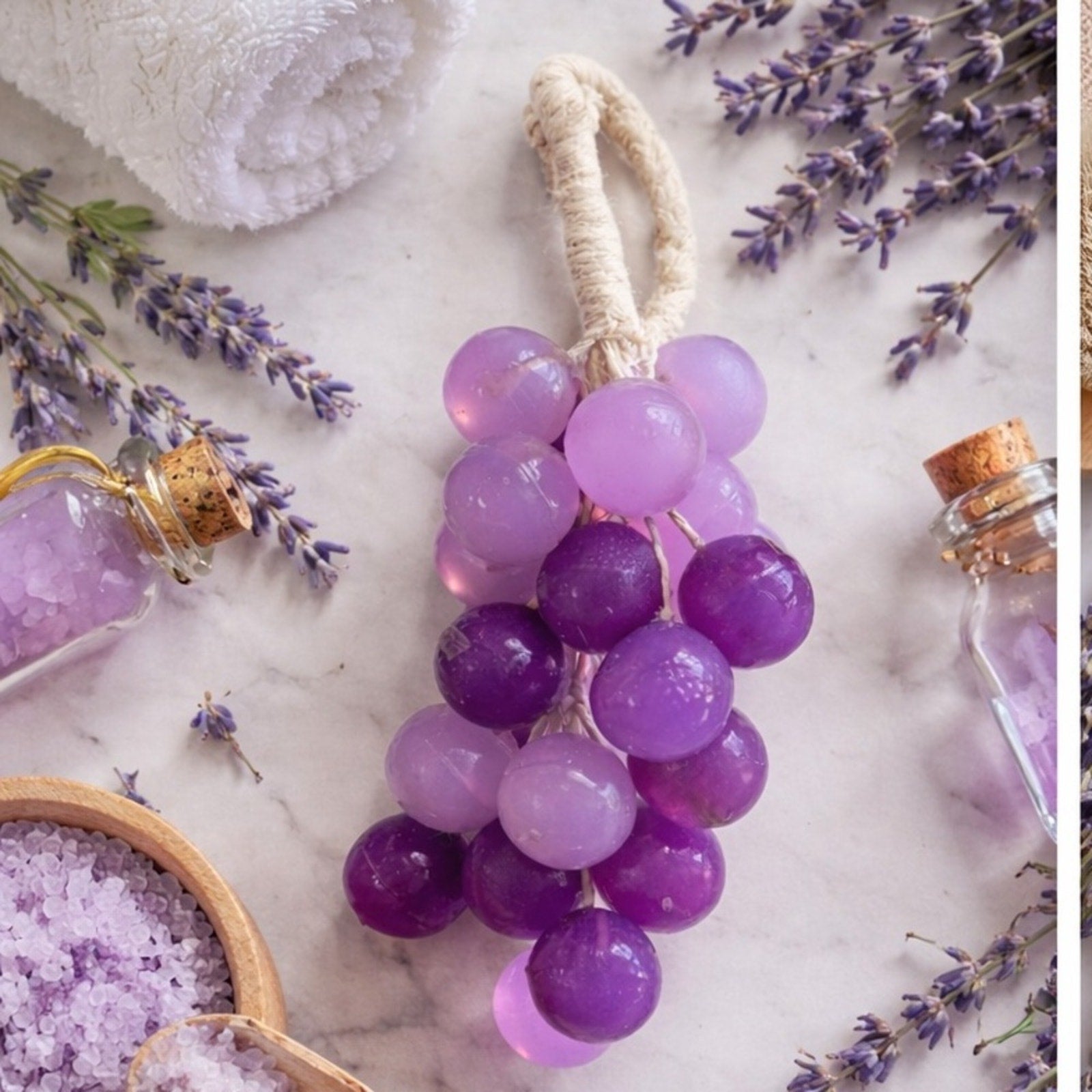 Purple Decor Lavender Grape Vine Soap Natural Handmade Organic Essential Oils