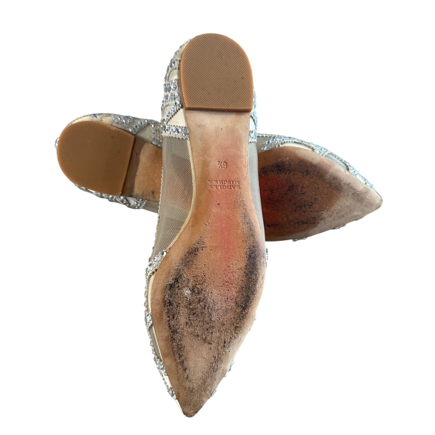 Badgley Mischka Gigi Crystal Pointed-Toe Evening Flat 6.5
