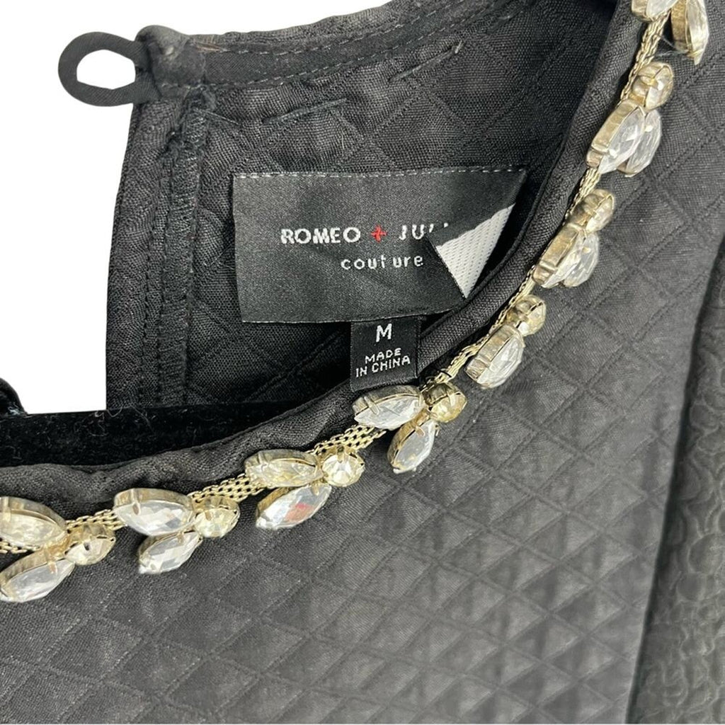 Romeo & Juliet Couture Embellished Black Top Medium