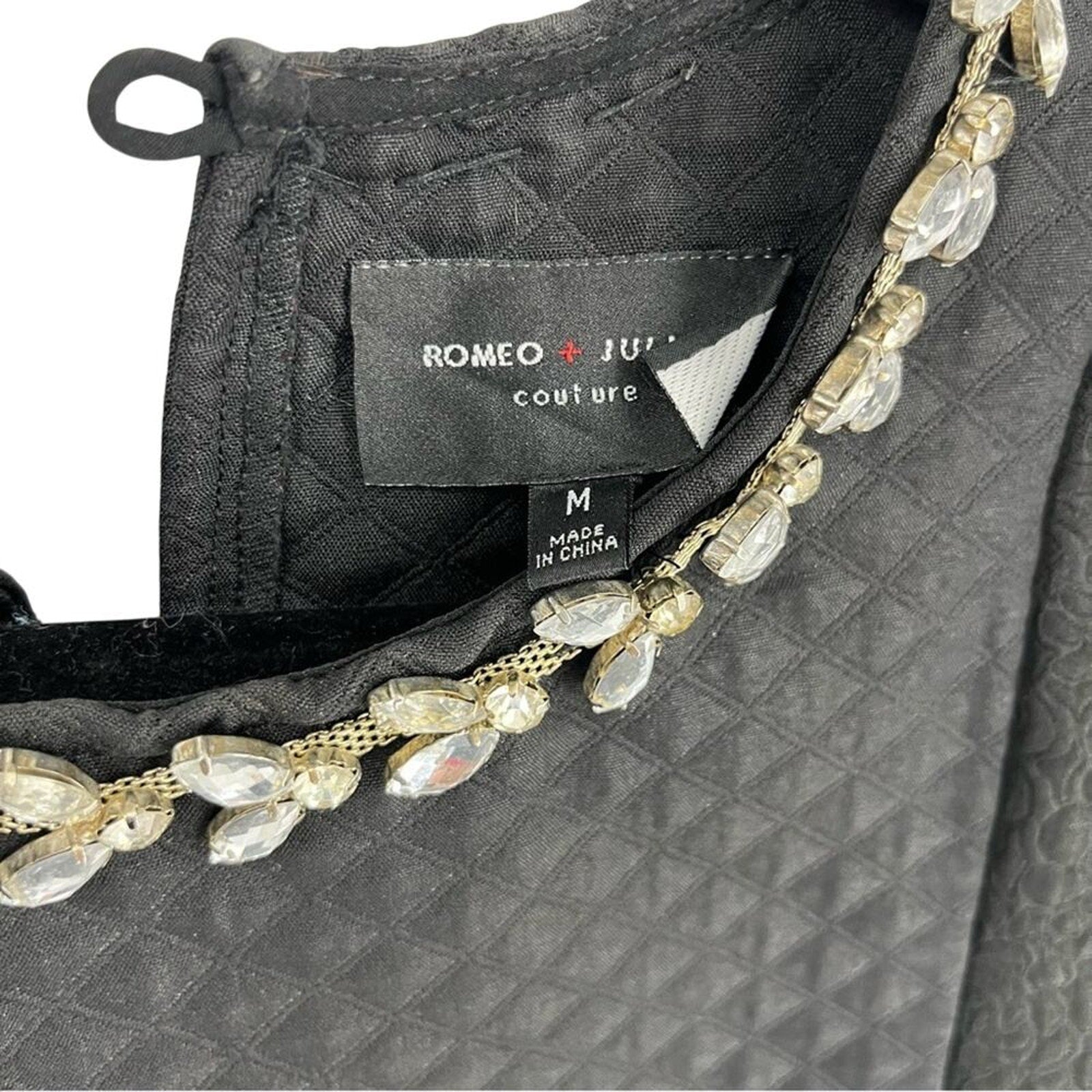 Romeo & Juliet Couture Embellished Black Top Medium