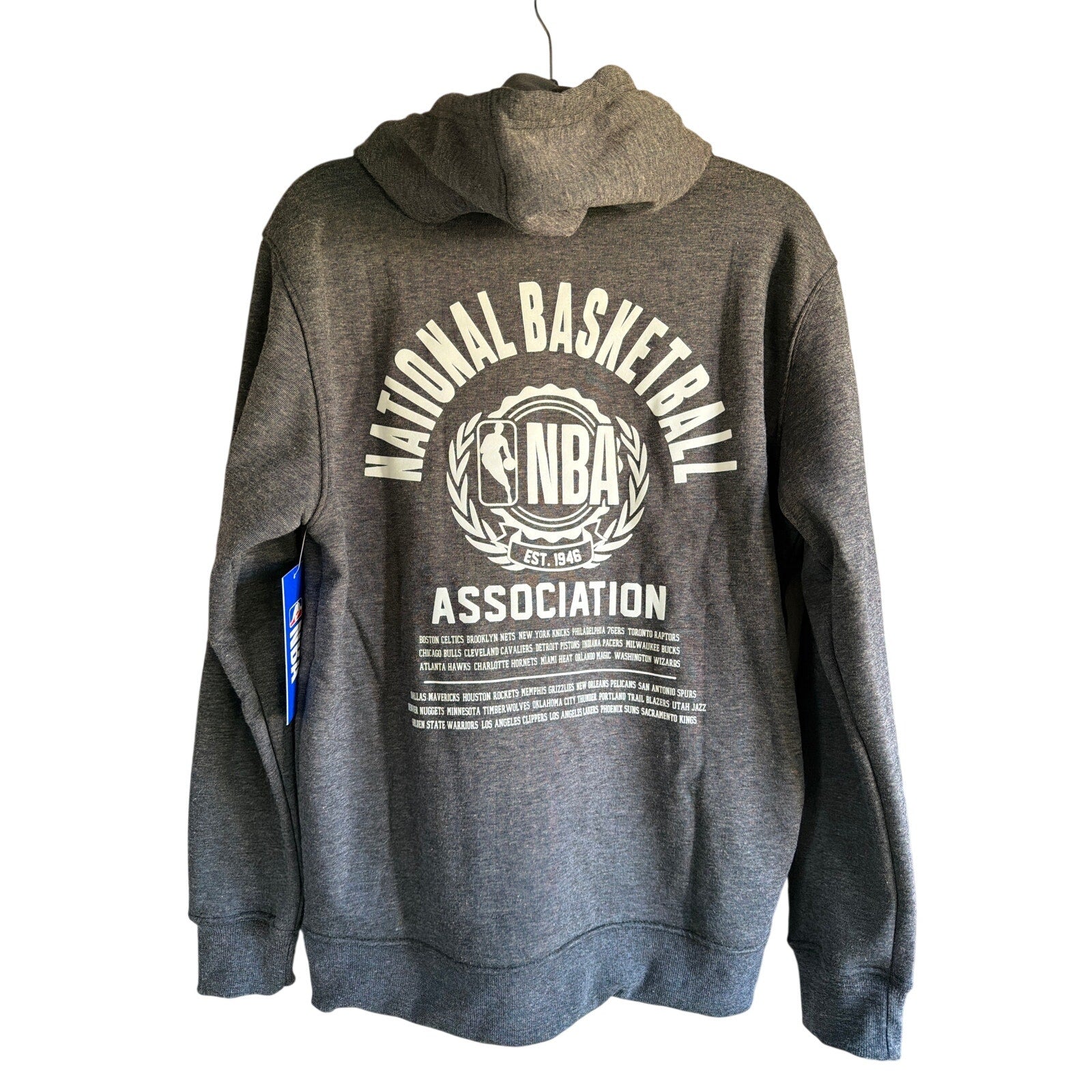 NBA National Basketball Association Hoodie Gray Graphic Medium NWT