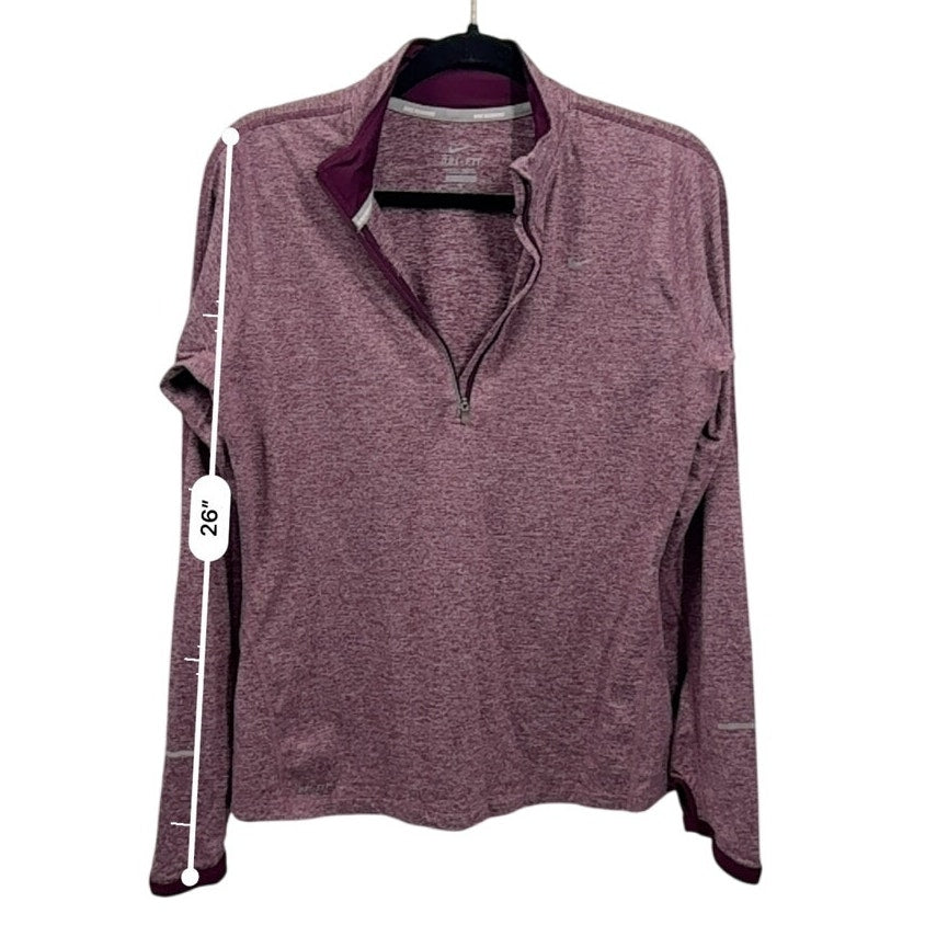 Nike Red Zip Up Thumb Hole Sweatshirt sz M