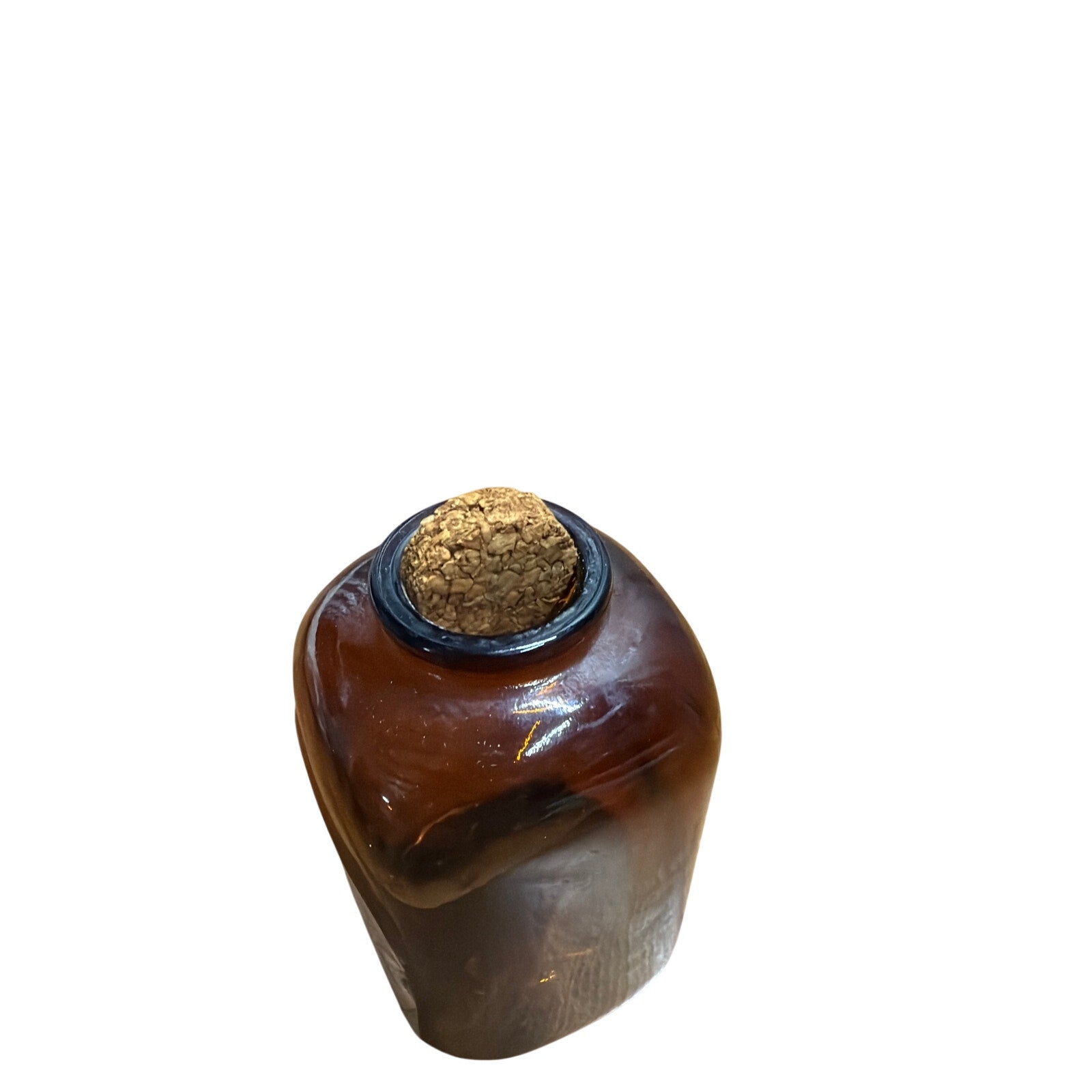 Vintage Levi Garrett & Sons Amber Snuff Bottle Jar Cork Scotch Rappee Empty
