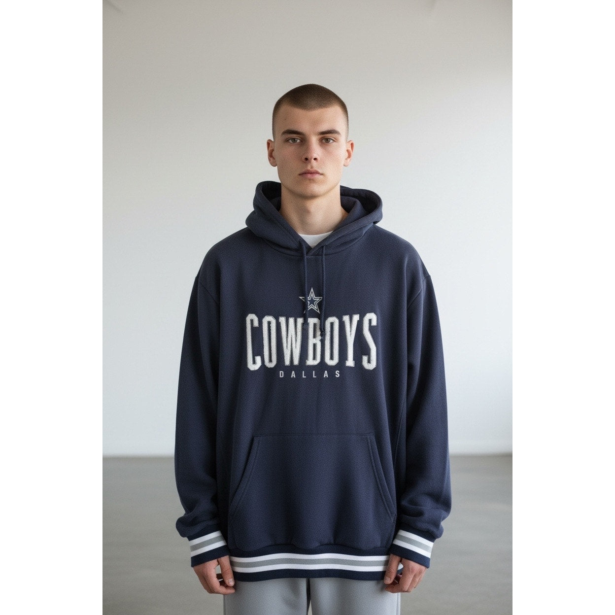 Dallas Cowboys NFL Hoodie Navy Pullover Oversized Streetwear XL