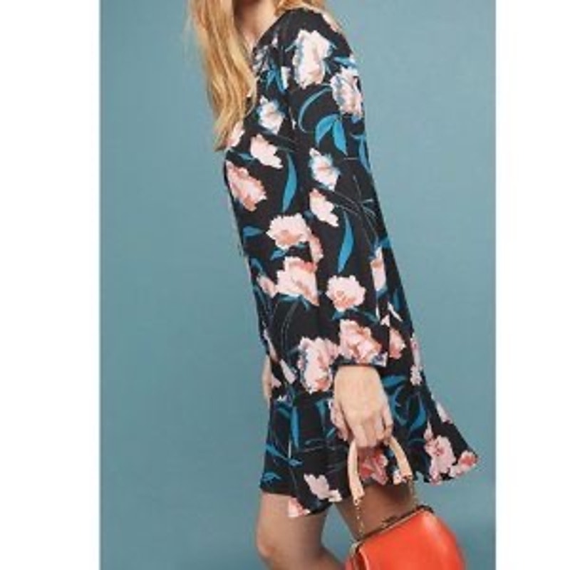 Just in 💫| Maeve by Anthropologie Women Ragonda Dress Floral Black Motif SZ 00