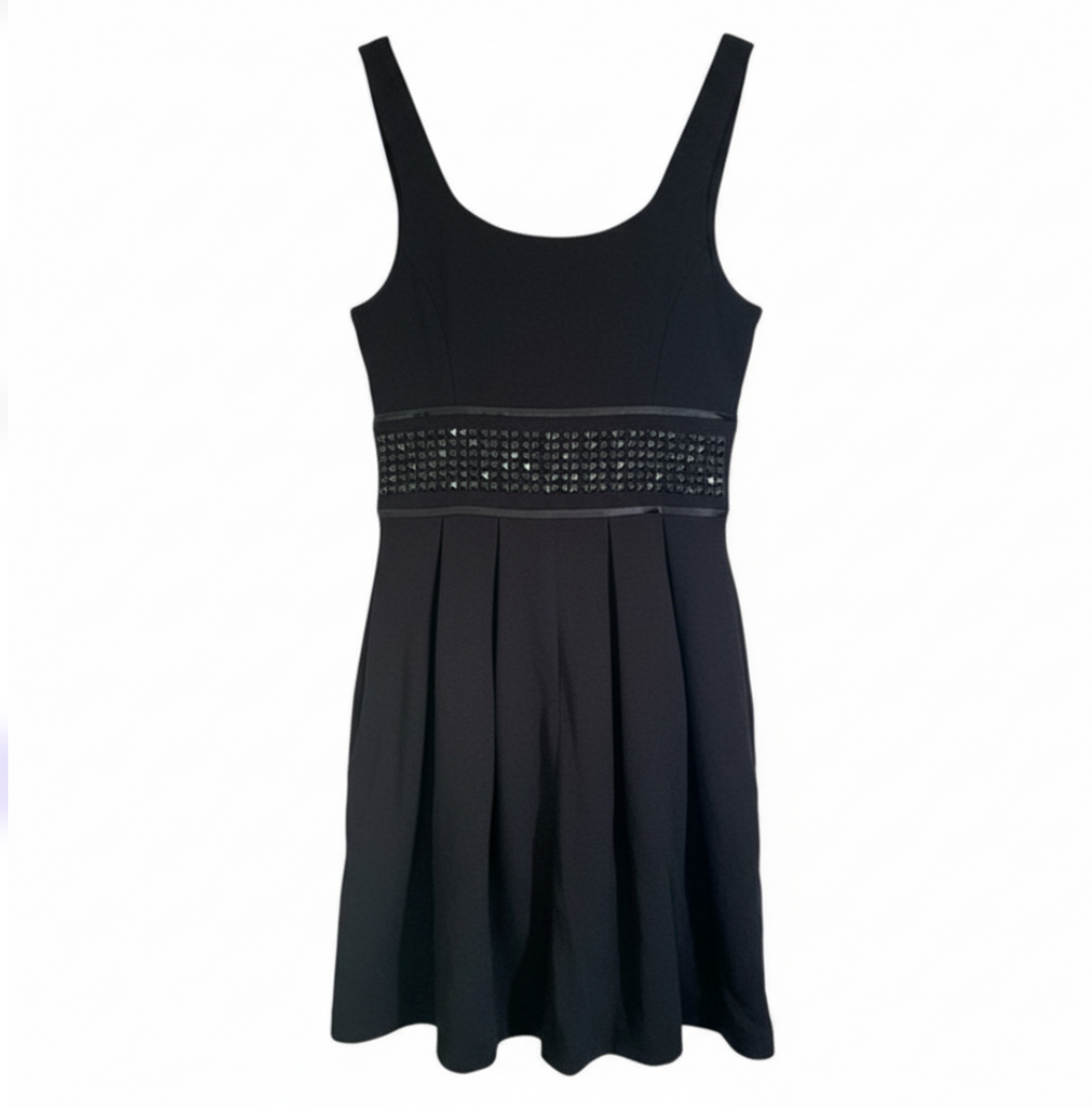 Armani Exhange Pleated Waist Applique Accent With Pockets Dress sz XS