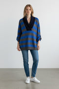 Gap Long Sleeve V-Neck Stripe 1/4 Sleeve Sweater NWT Women's SZ XXL