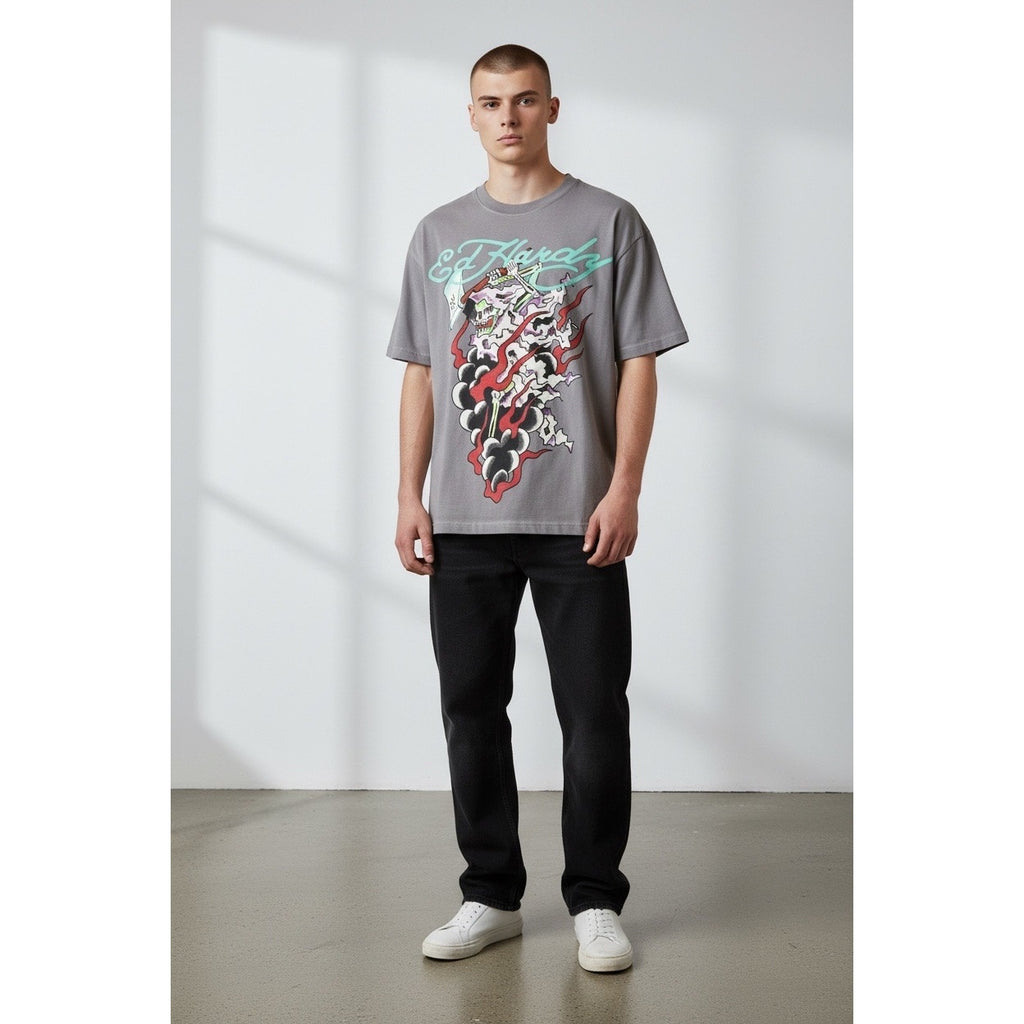 Ed Hardy Skull Graphic T Shirt Y2K Streetwear NWT Large