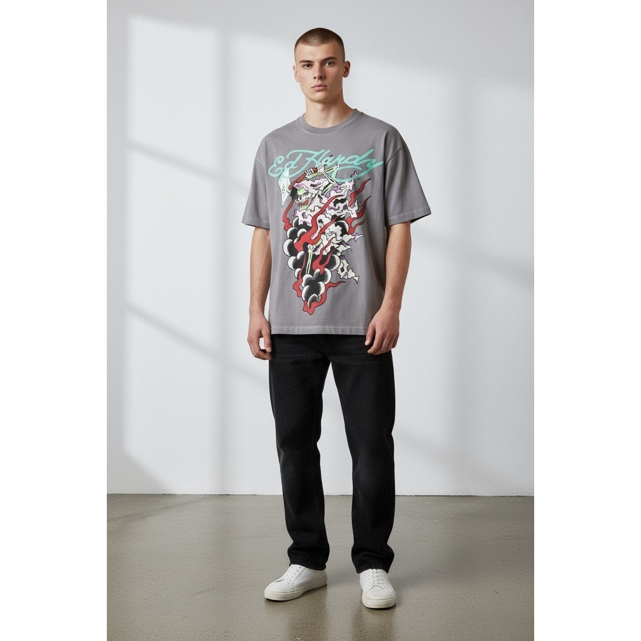Ed Hardy Skull Graphic T Shirt Y2K Streetwear NWT Large