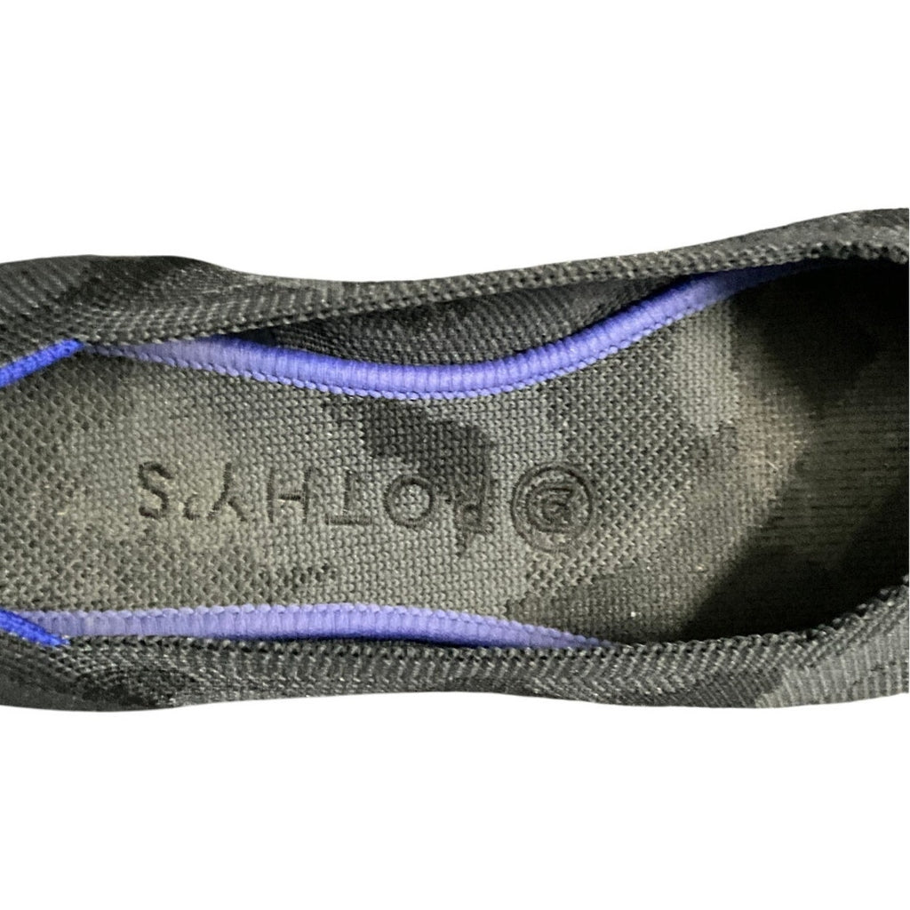 Rothy’s The Point Flats Camo Black Grey Knit Washable Shoes Women’s Size 8.5