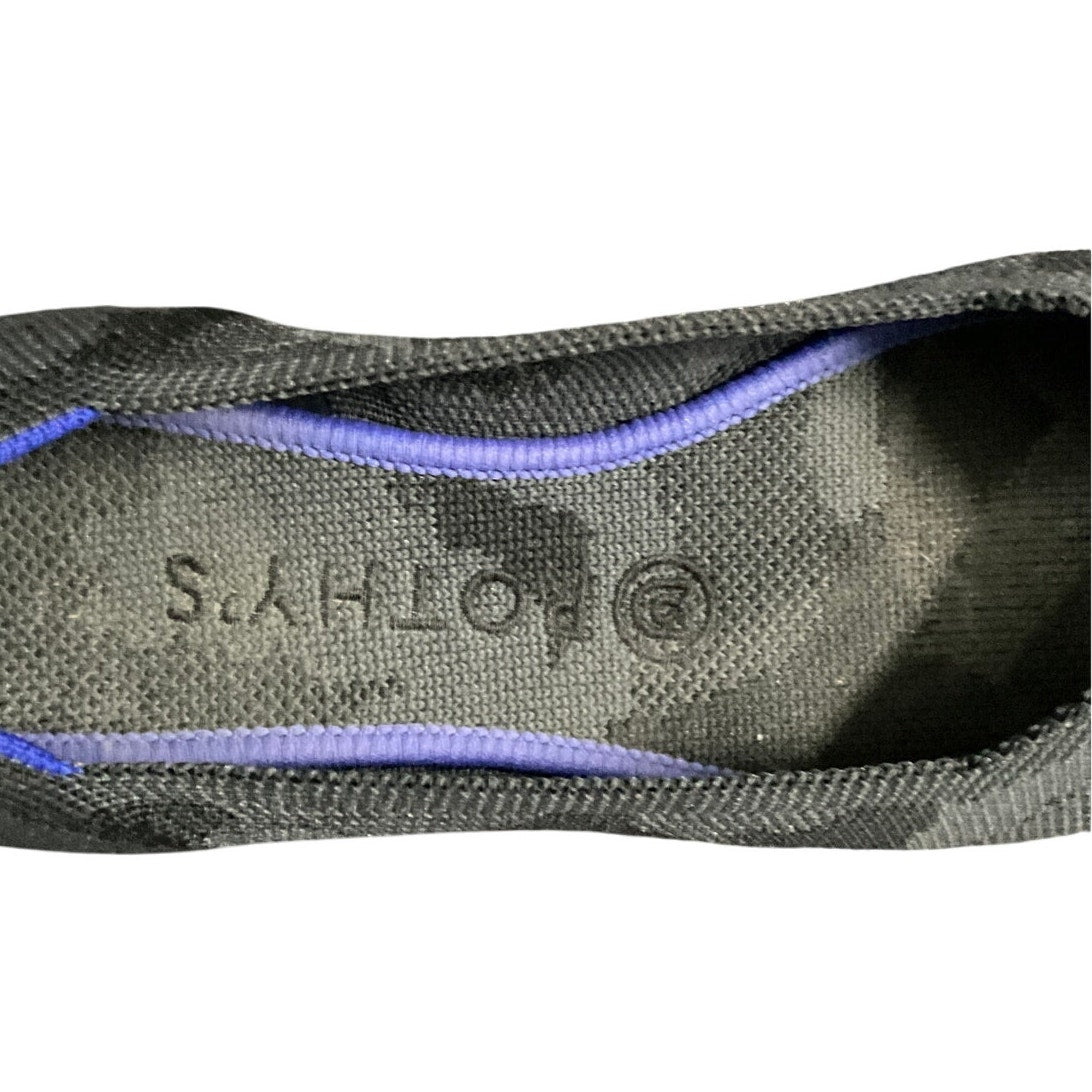 Rothy’s The Point Flats Camo Black Grey Knit Washable Shoes Women’s Size 8.5