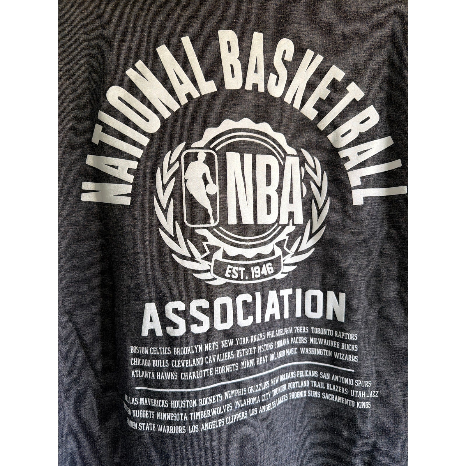 NBA National Basketball Association Hoodie Gray Graphic Medium NWT