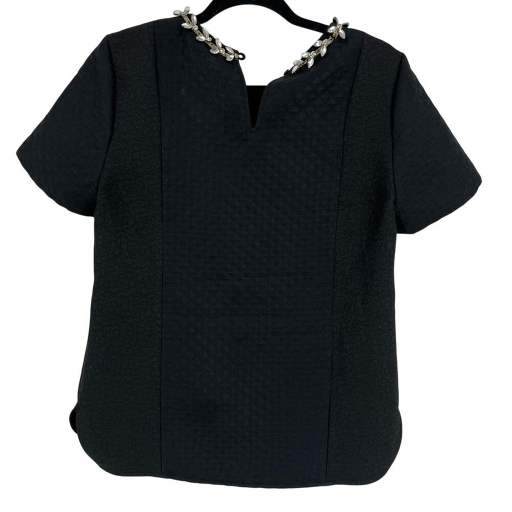Romeo & Juliet Couture Embellished Black Top Medium