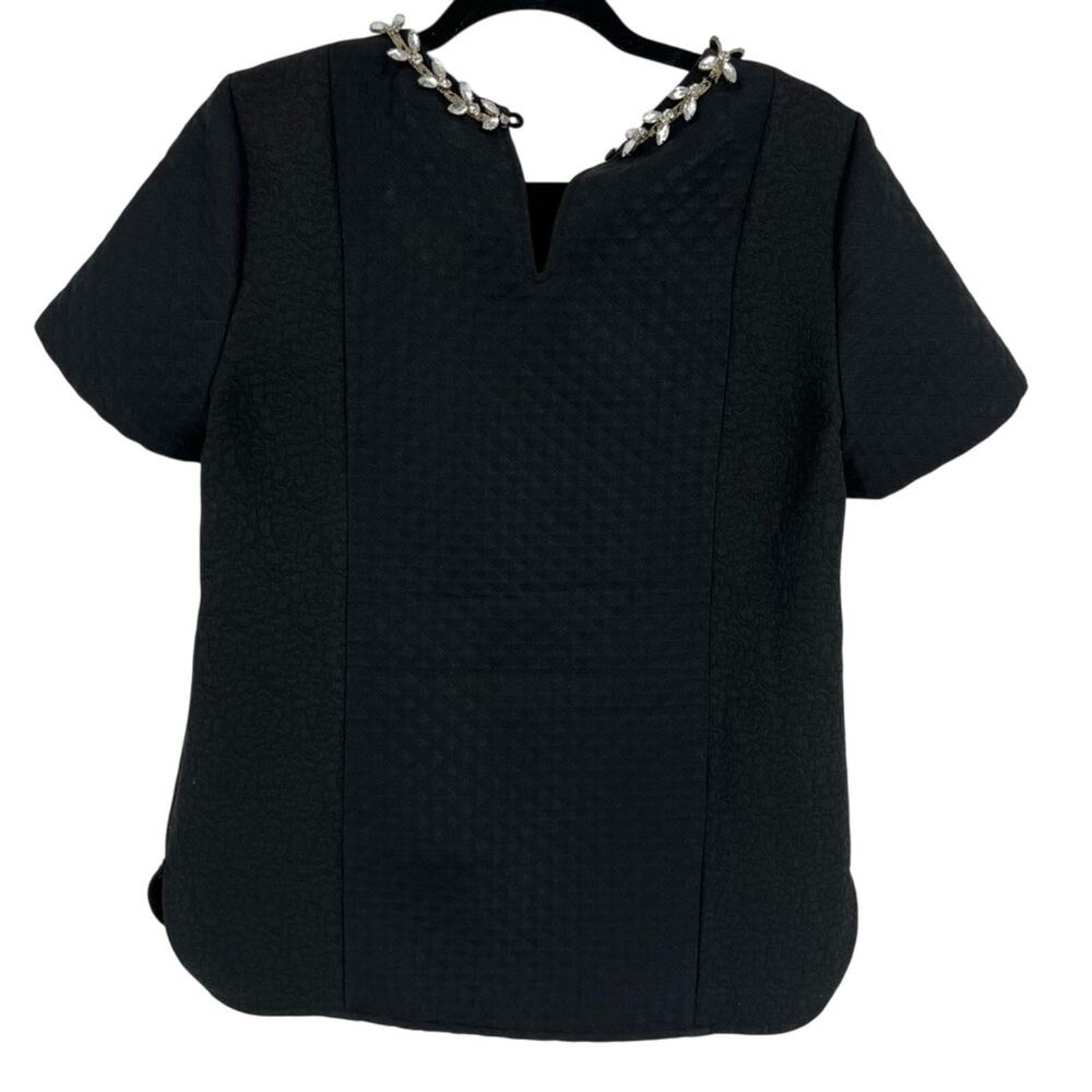 Romeo & Juliet Couture Embellished Black Top Medium