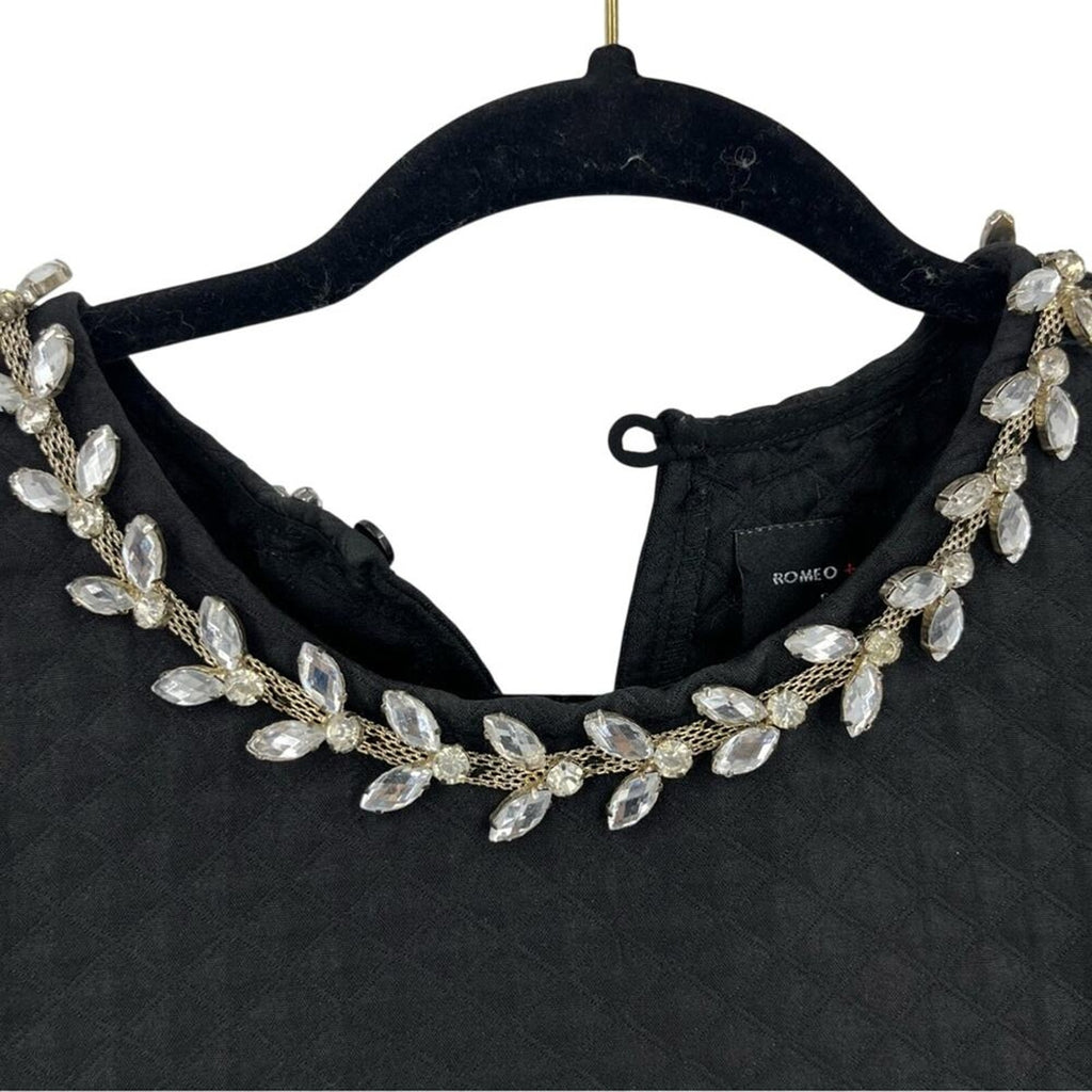 Romeo & Juliet Couture Embellished Black Top Medium