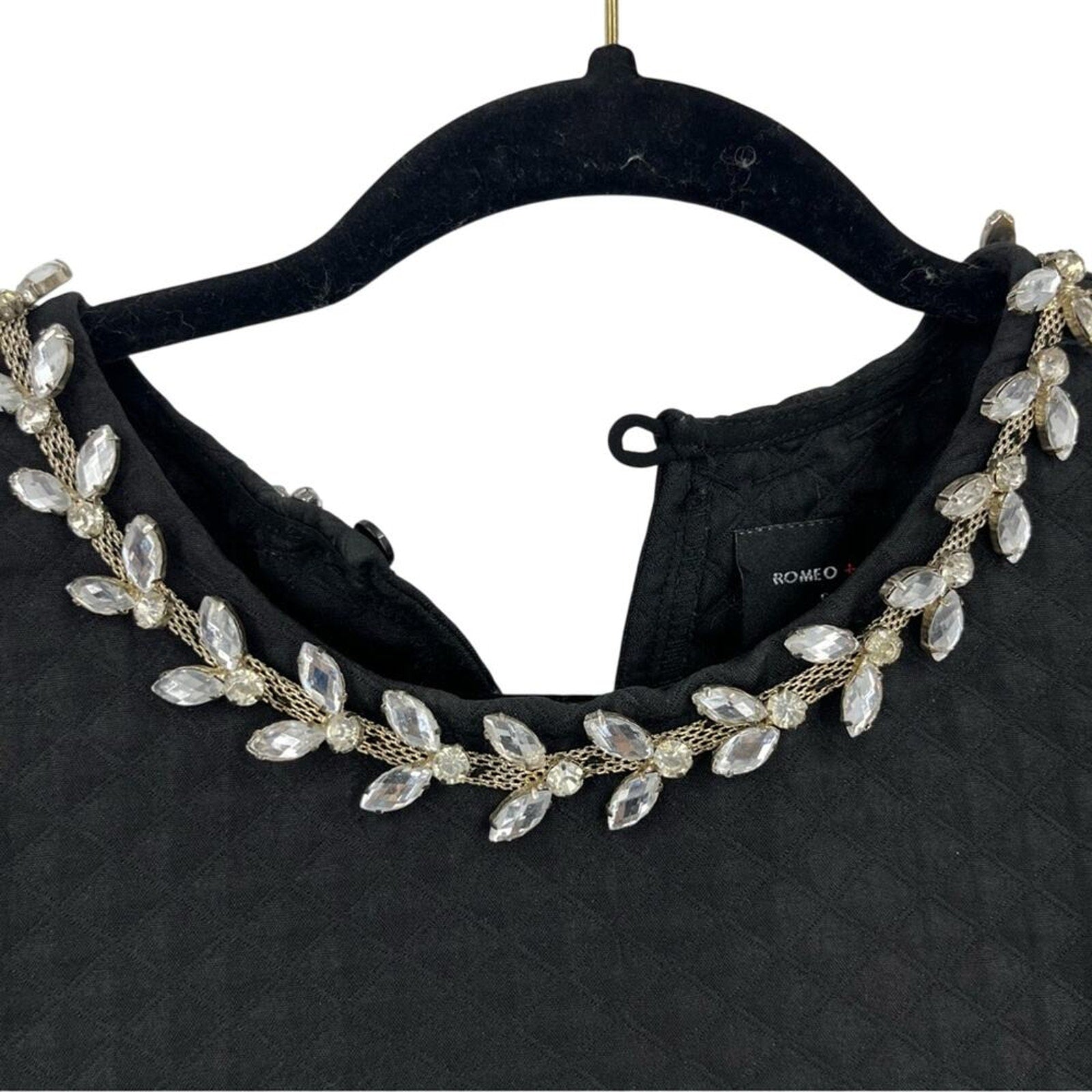 Romeo & Juliet Couture Embellished Black Top Medium