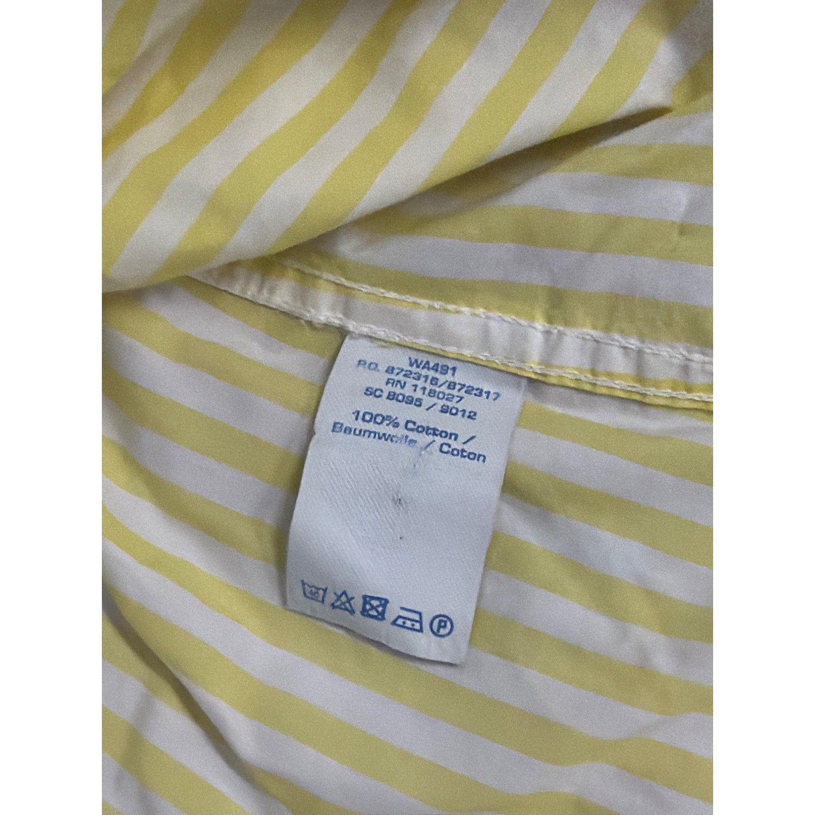 Boden Yellow Stripe Button Shirt Tailored Cotton Preppy Classic Sz 8R