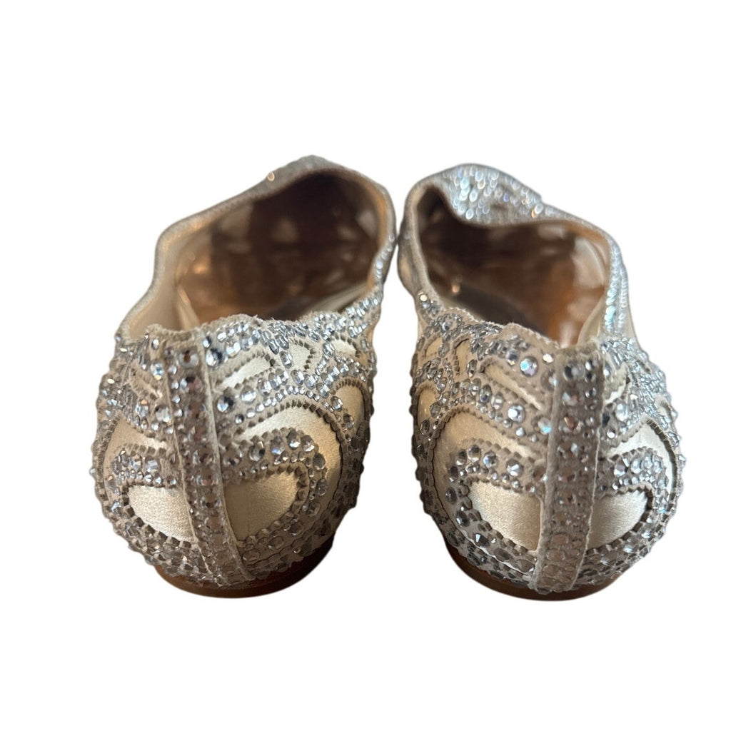 Badgley Mischka Gigi Crystal Pointed-Toe Evening Flat 6.5